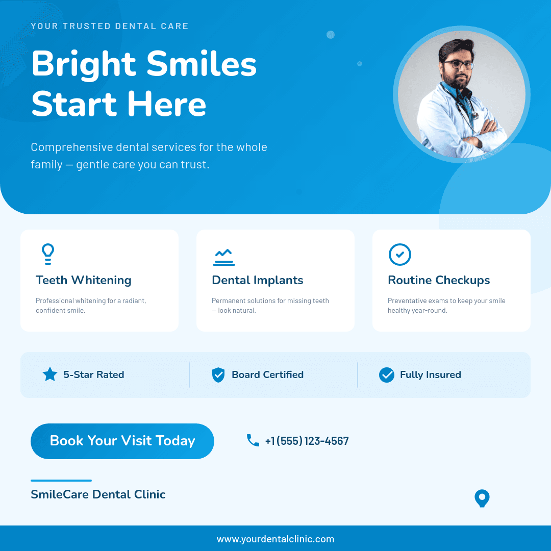 Dental Clinic Service Promo template in Orshot
