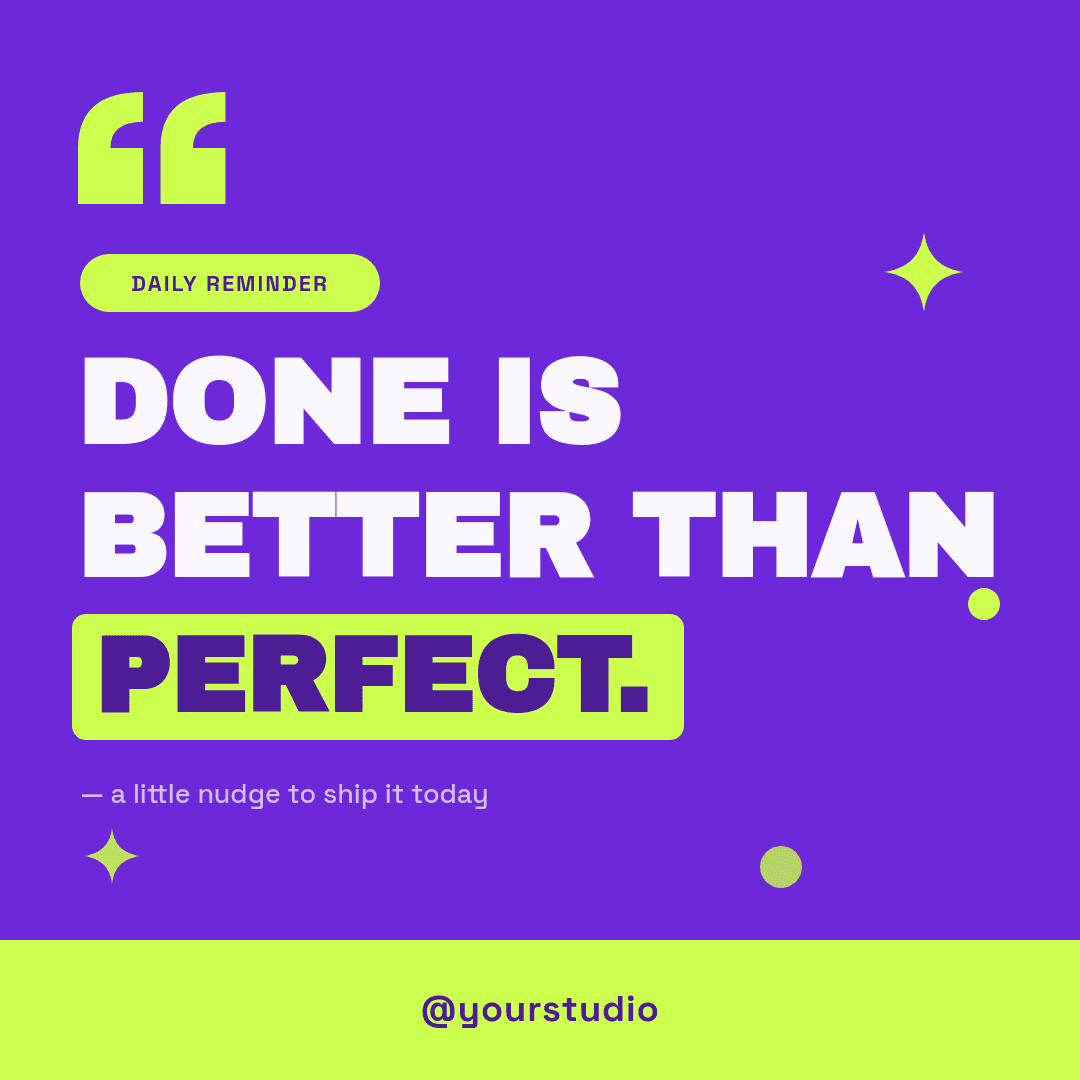Bold Purple & Lime Quote template in Orshot