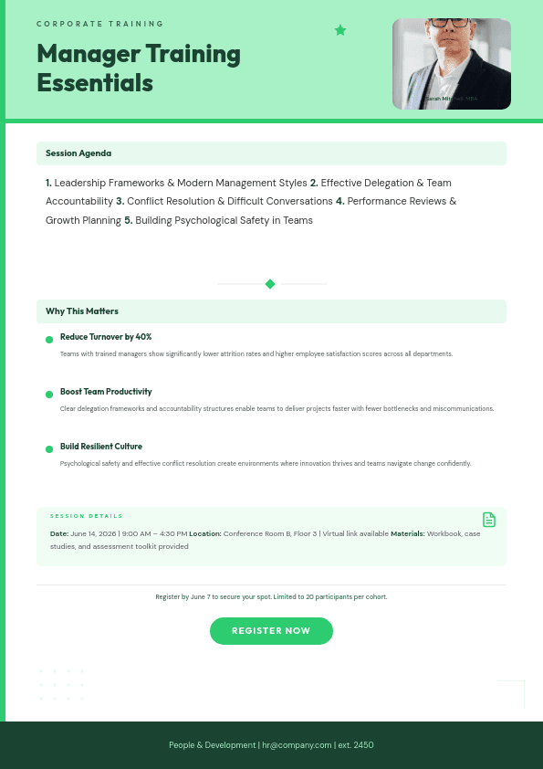 Mint Green Corporate template in Orshot