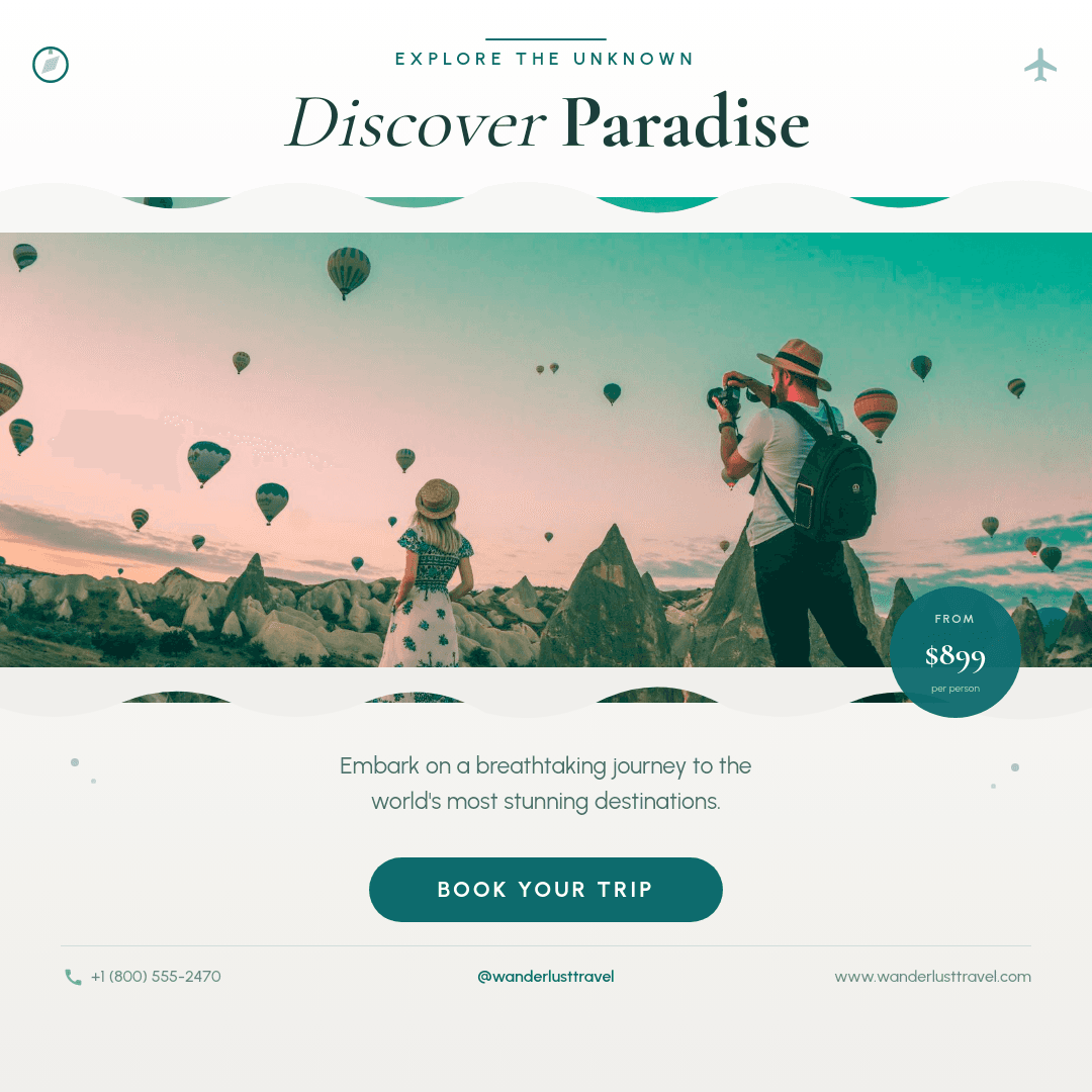 Adventure Travel Booking template in Orshot