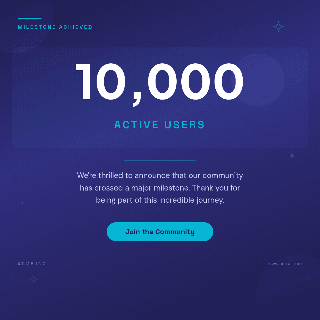 Bold Indigo Data Milestone template in Orshot