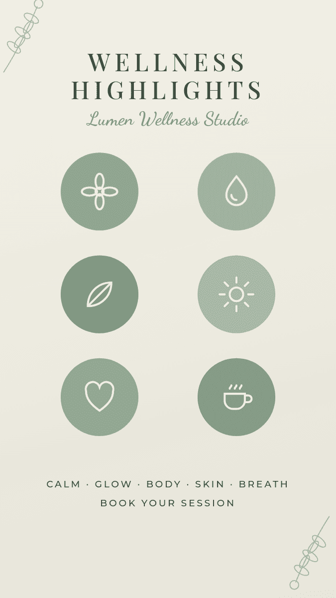 Sage Highlight Covers Story template in Orshot