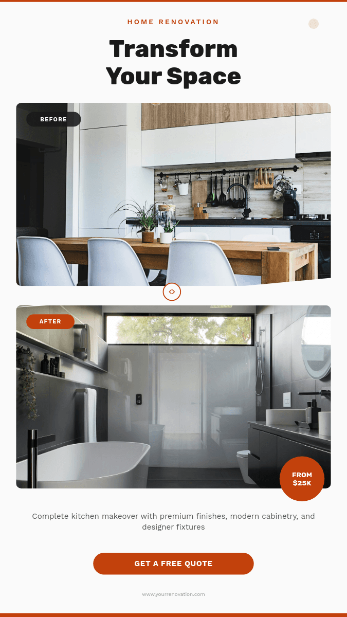 Home Renovation Before & template in Orshot