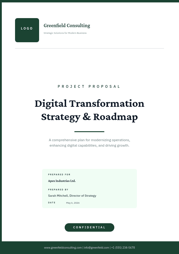 Corporate Project Proposal template in Orshot