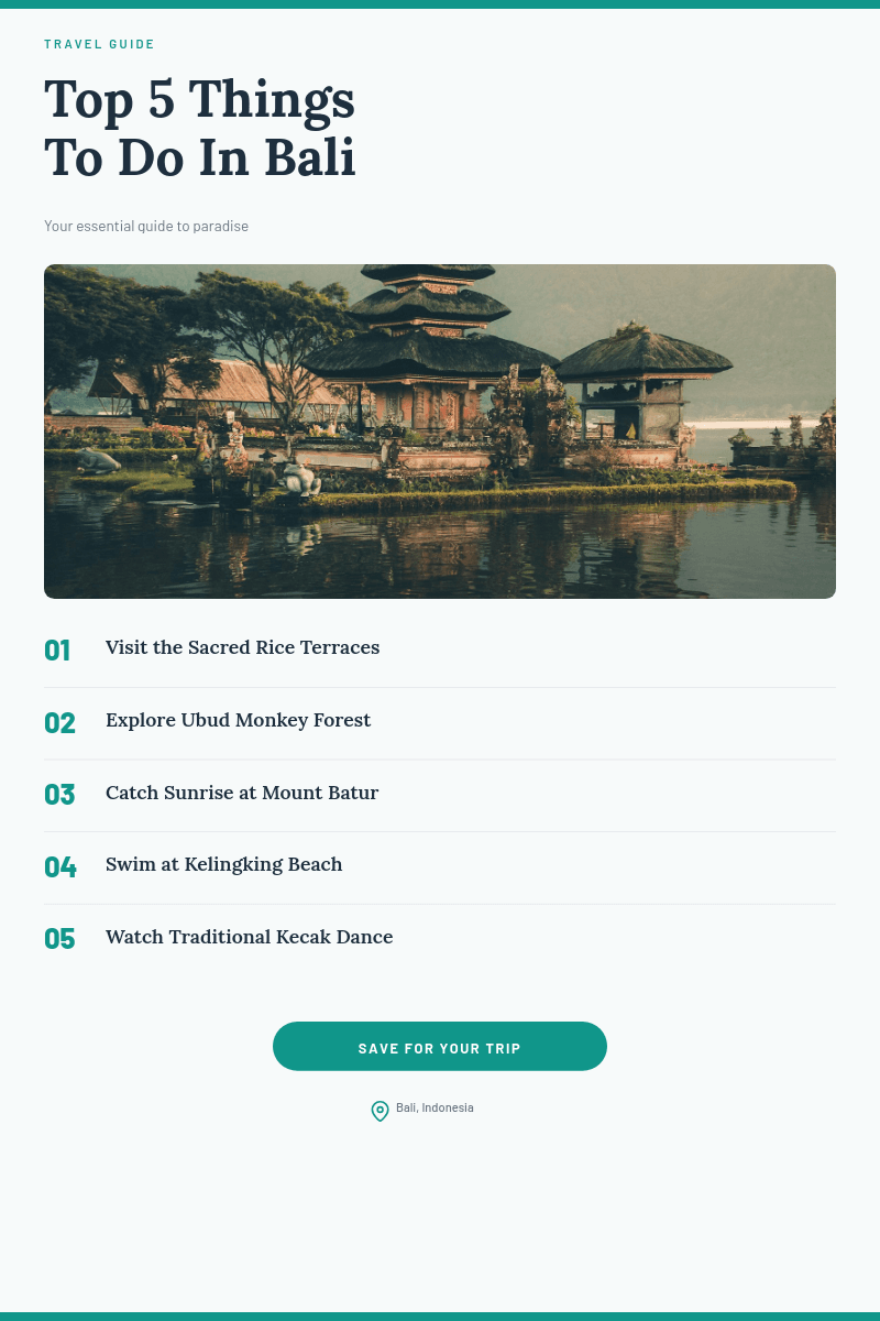 Top 5 Things To Do template in Orshot