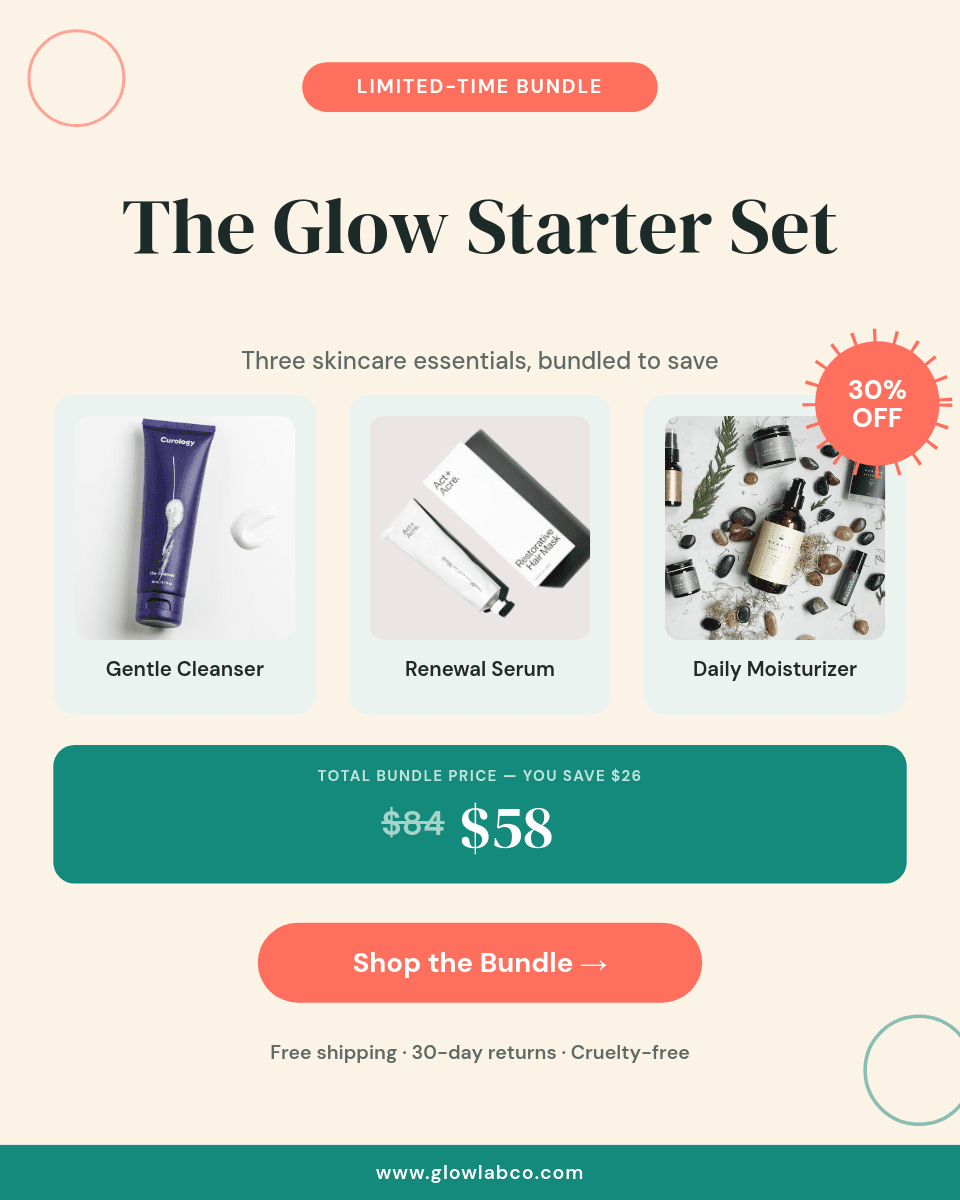 Teal & Coral Skincare Bundle template in Orshot