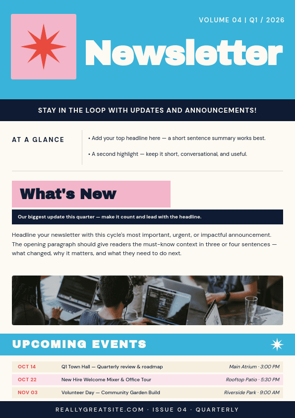 Cyan and Hot Pink Bold template in Orshot
