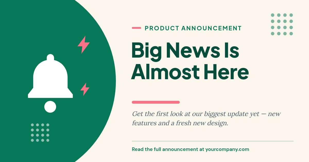 Big News Coming Soon template in Orshot