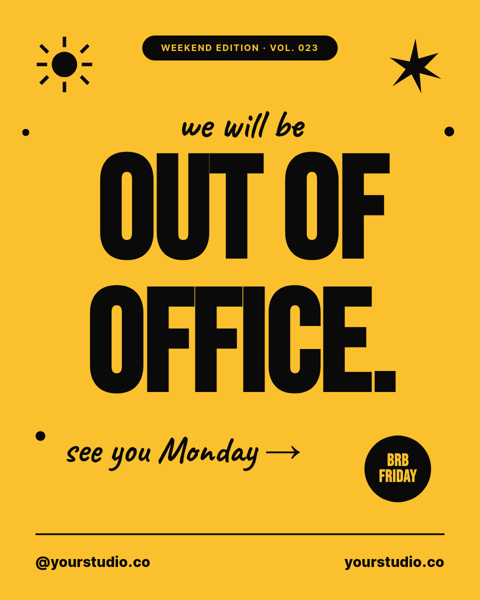 Sunshine Yellow & Black Out template in Orshot
