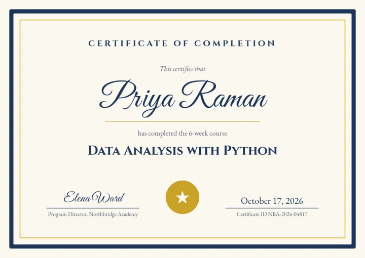 Course certificate made by an AI agent with Orshot