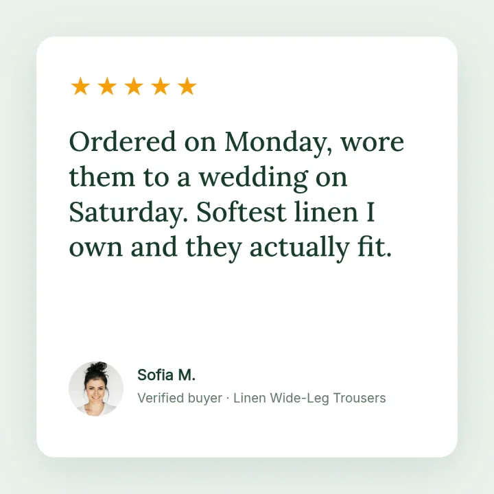 Customer review card made by an AI agent with Orshot