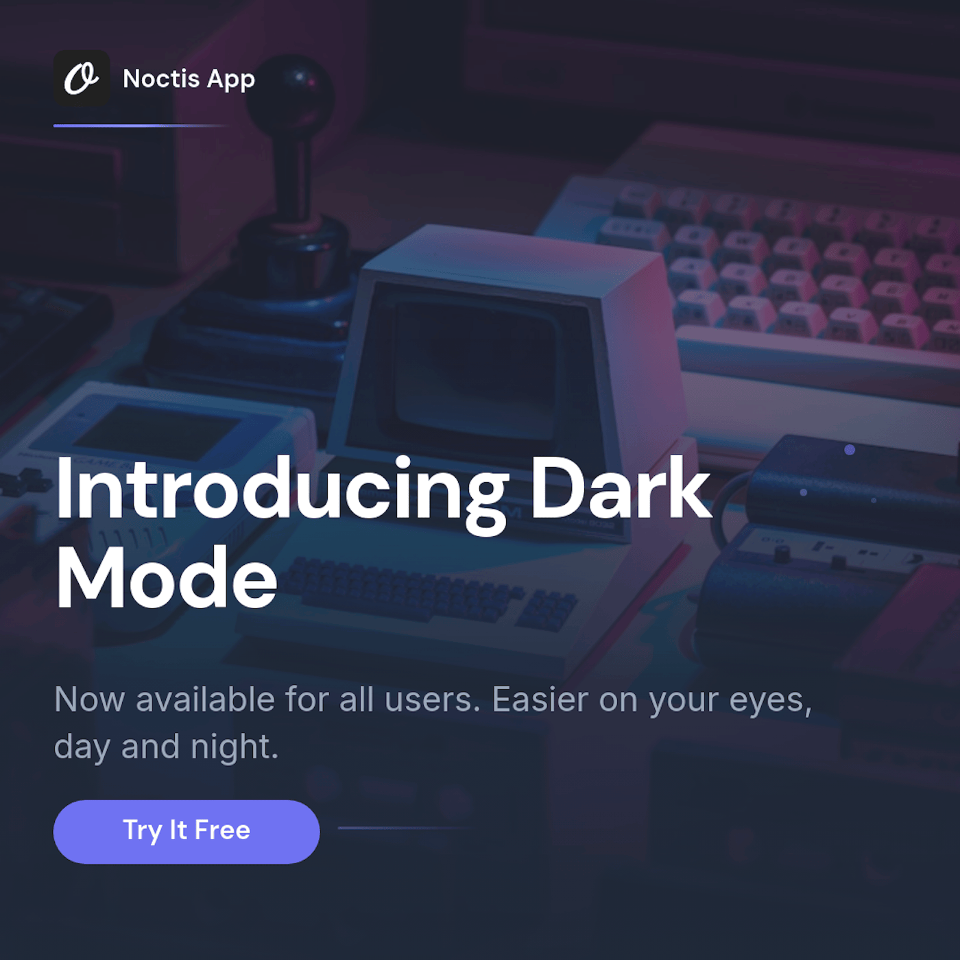 Dark mode launch social media graphic generated with Orshot