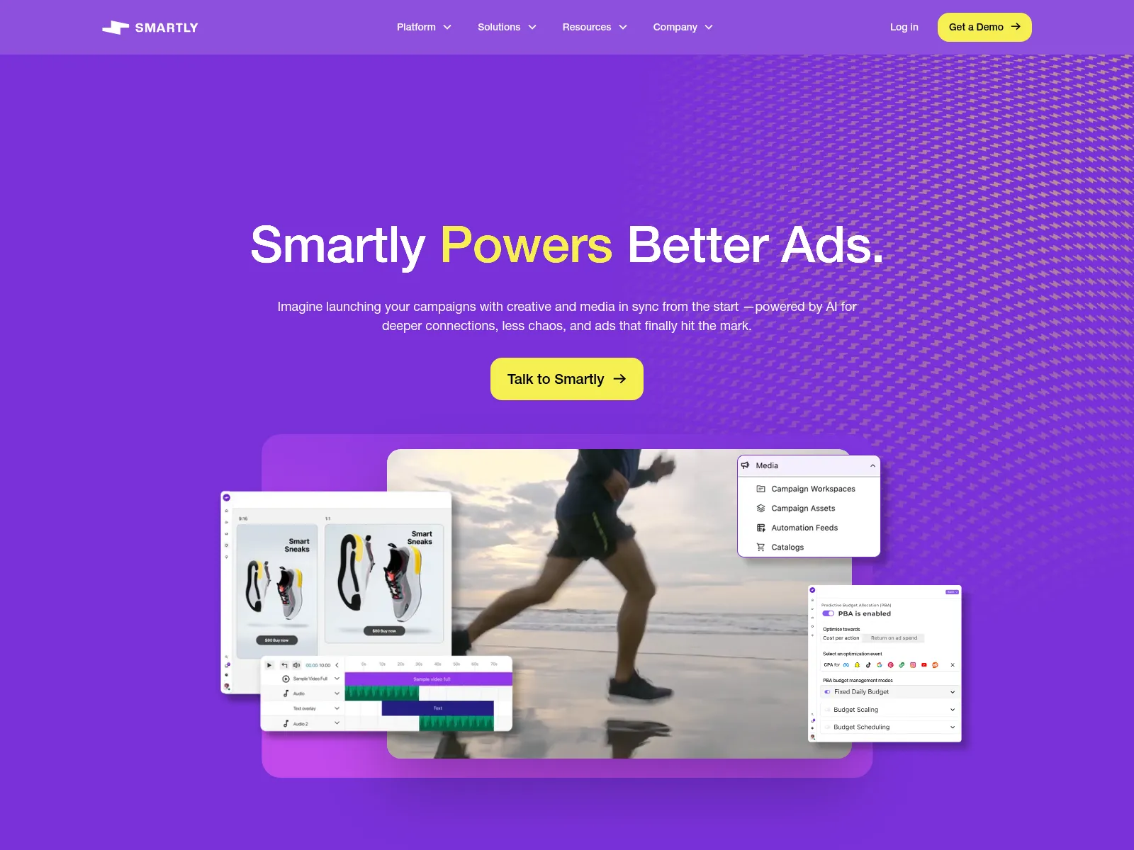 Smartly homepage, Smartly powers better ads
