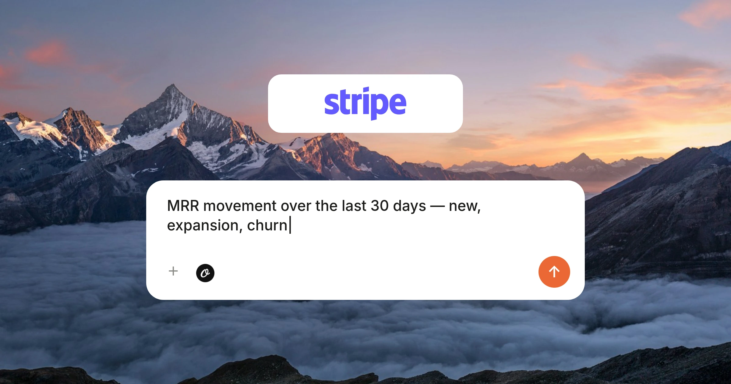 Stripe MCP feature image — chat composer asking for MRR movement over the last 30 days