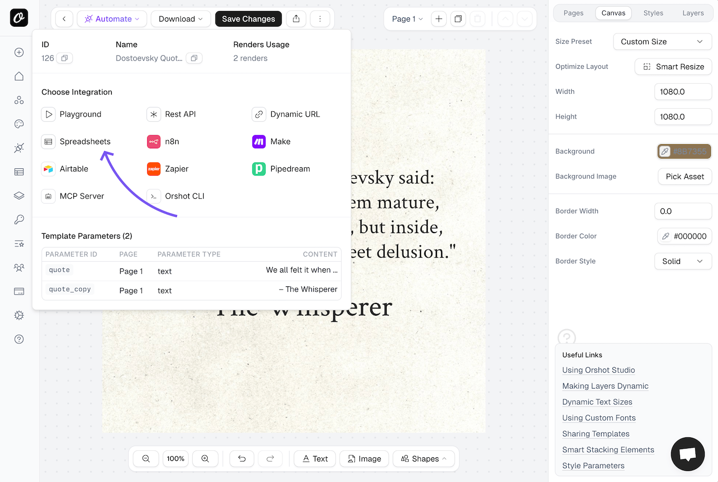 Import Canva Template
