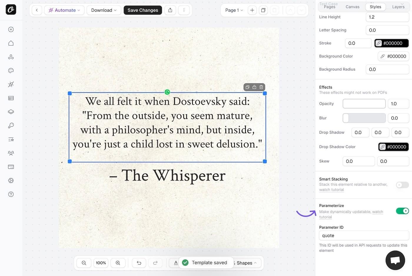 Import Canva Template