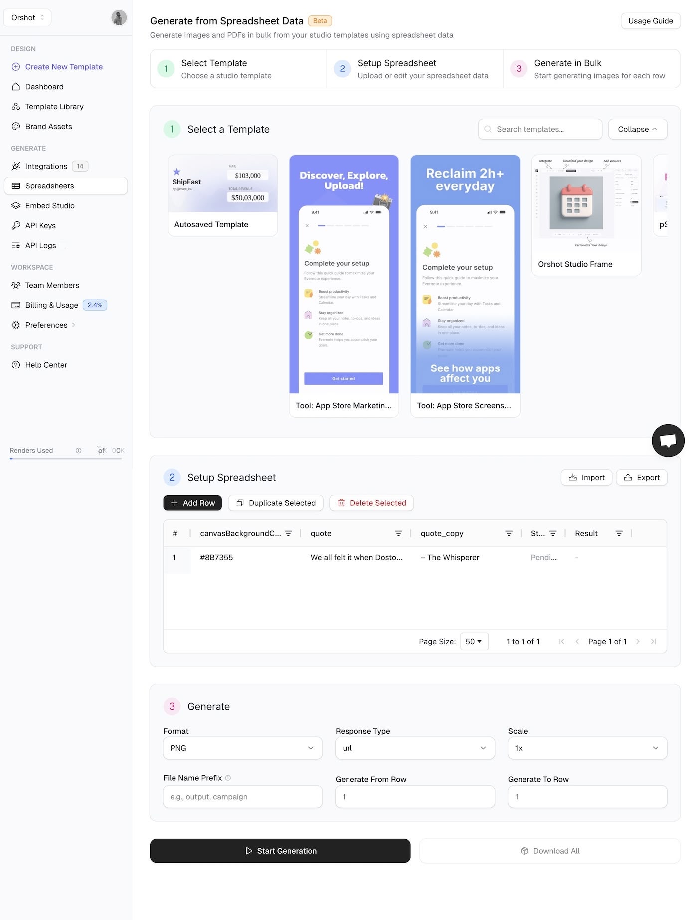 Import Canva Template