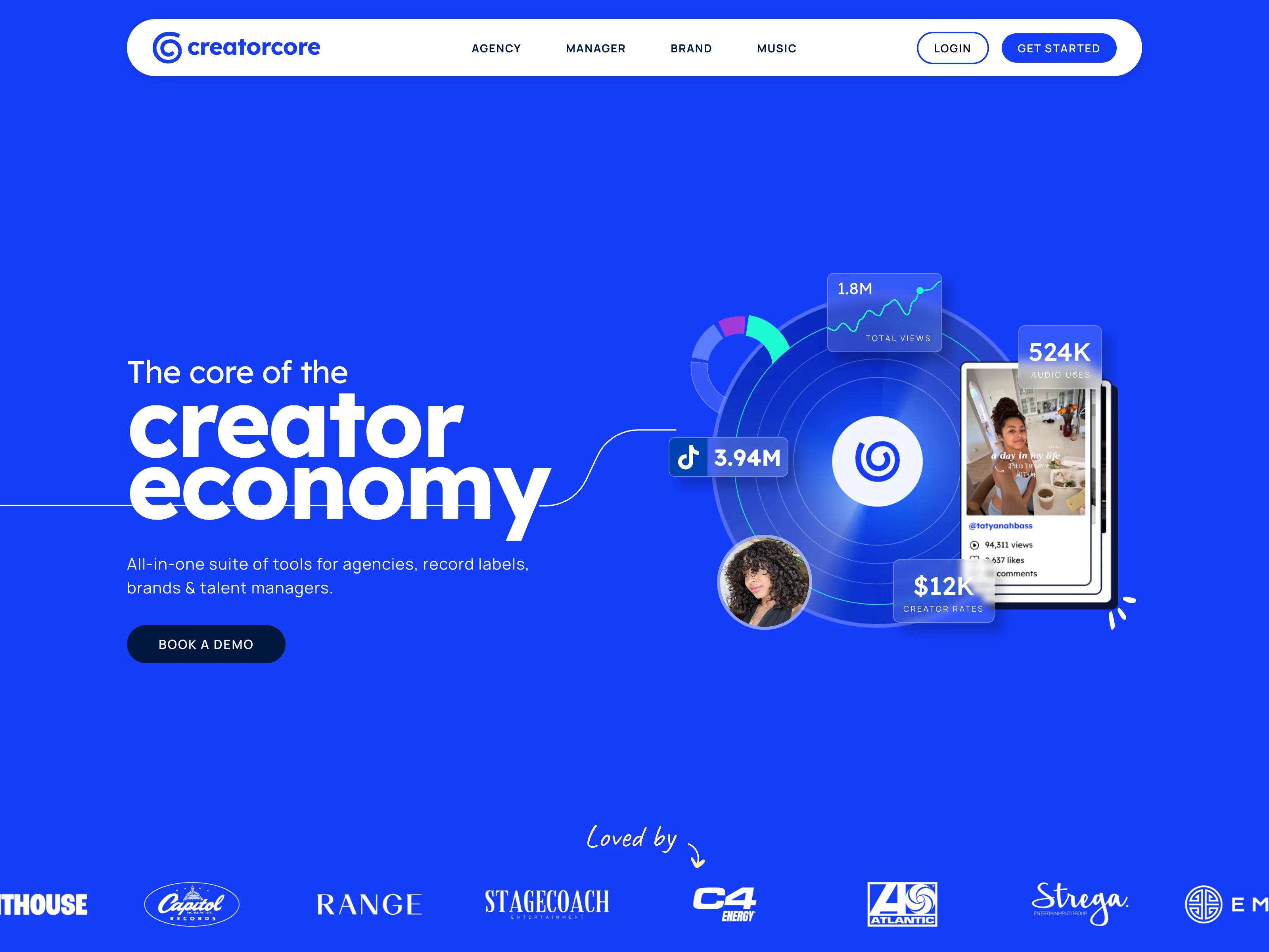 The CreatorCore homepage