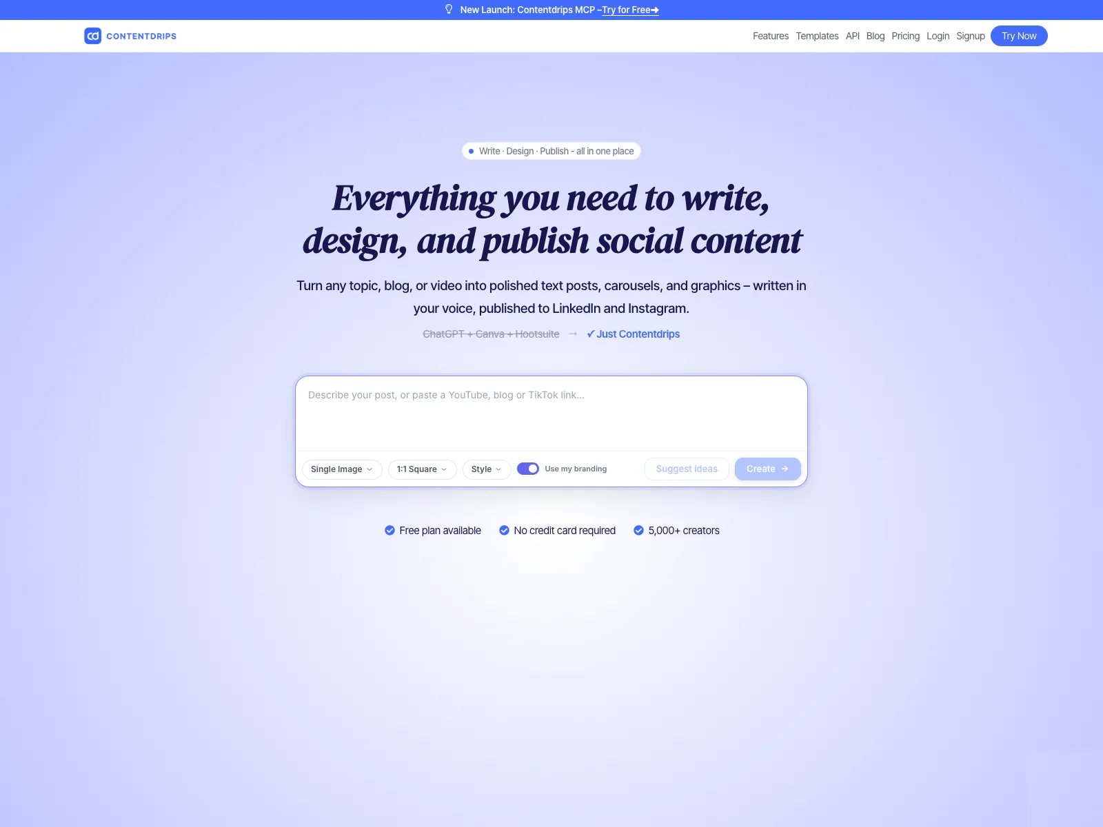 Contentdrips website screenshot