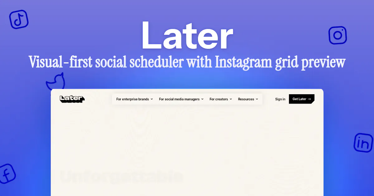 Later social media scheduler