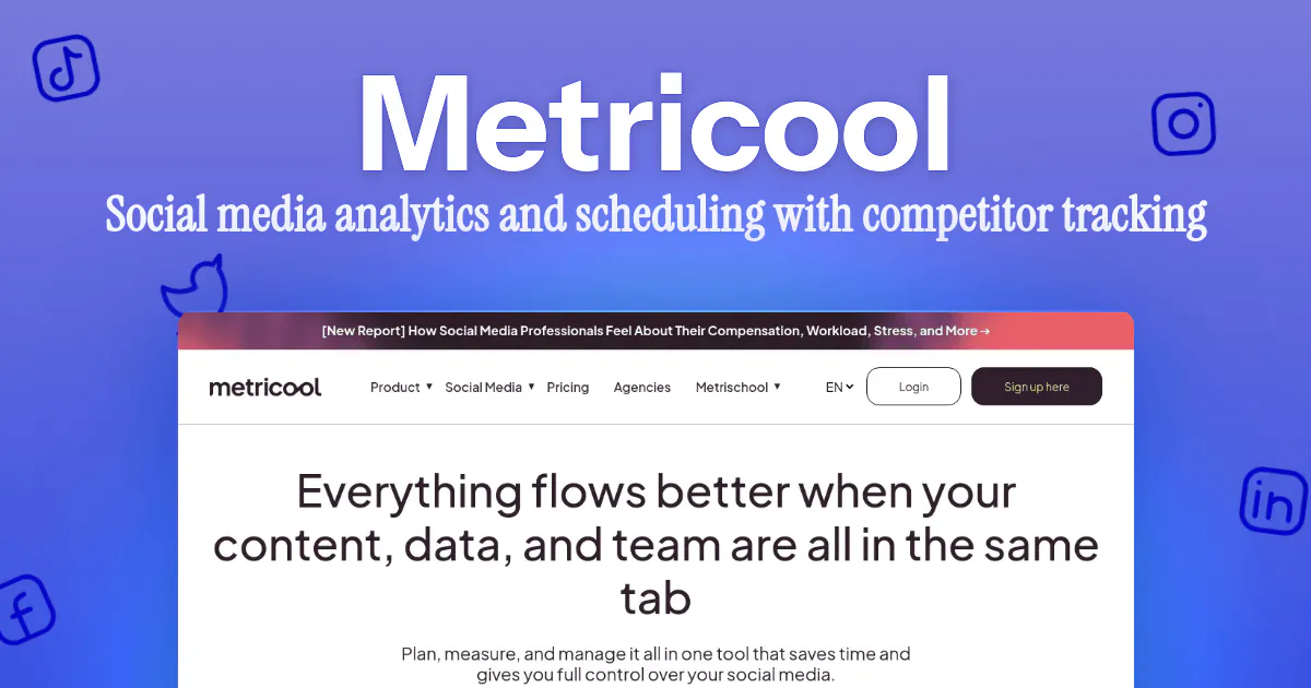 Metricool social media analytics
