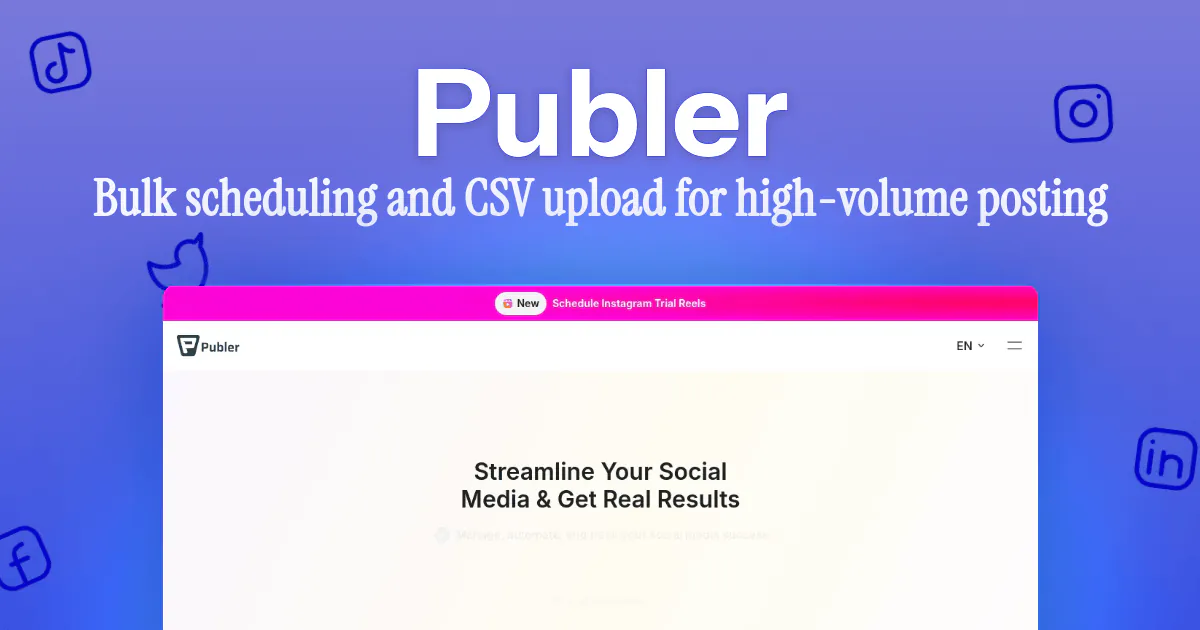 Publer bulk social scheduling