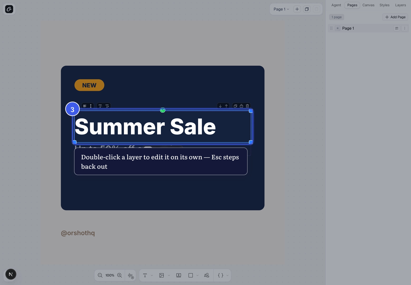 Editing one layer inside a group after double-clicking it