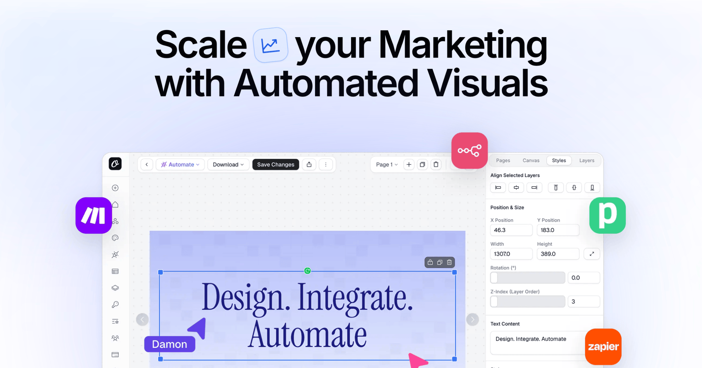 Show HN: I'm building a Canva-like app, you also get API for template automation