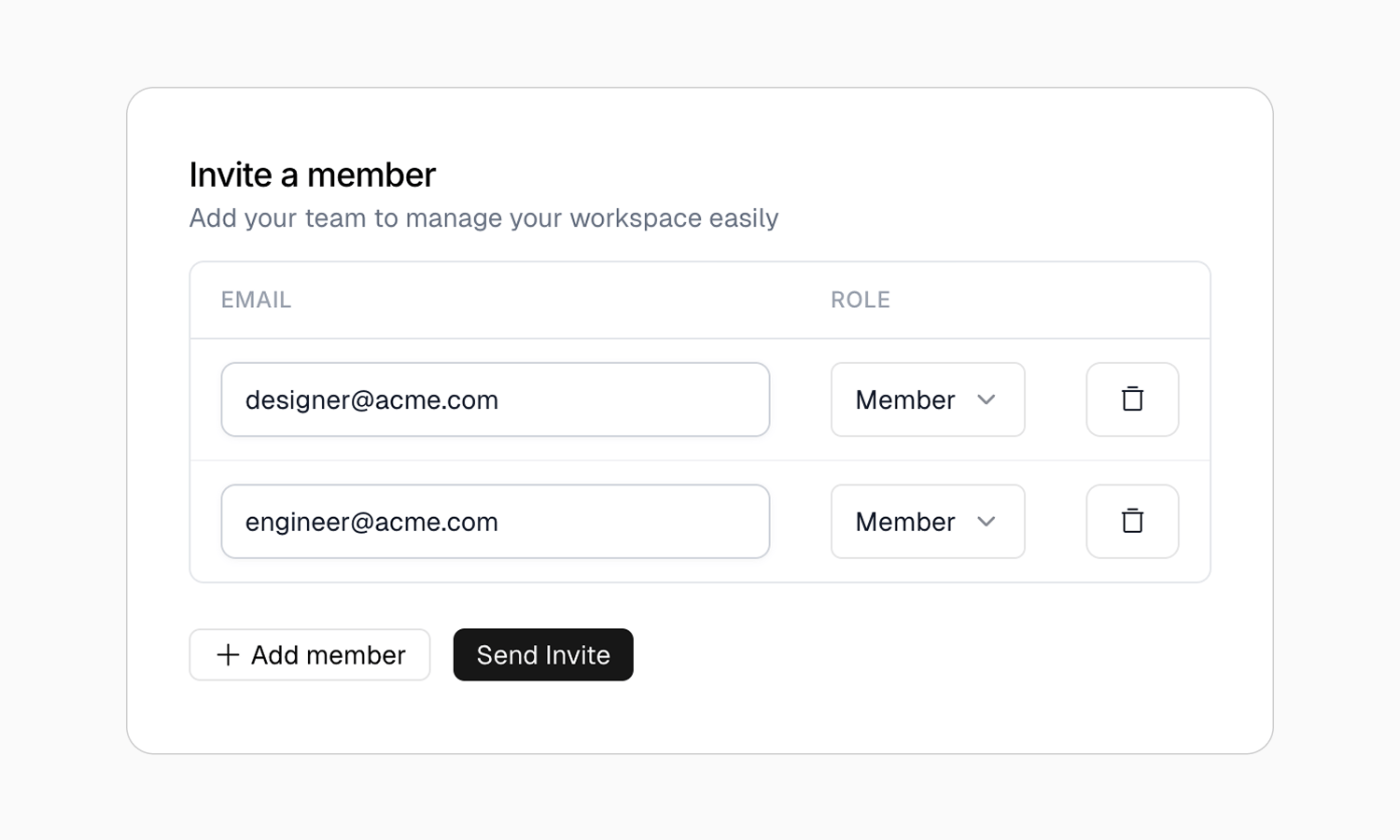 Invite your team members